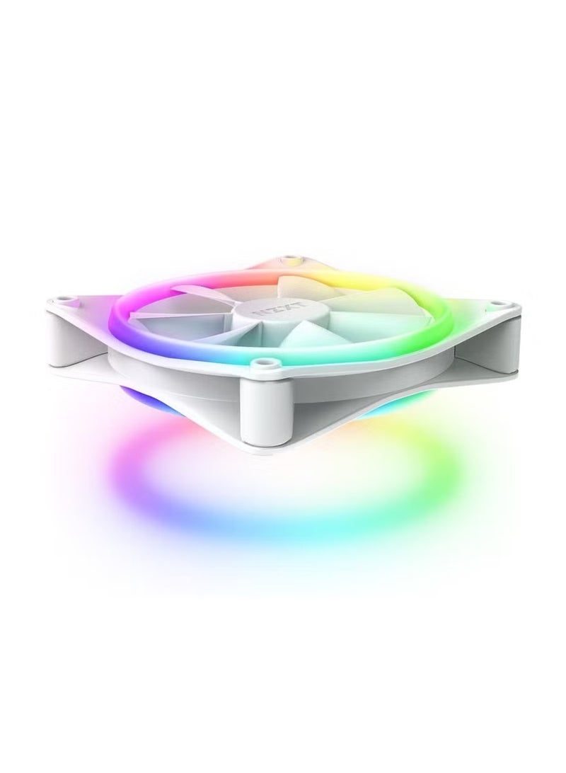 NZXT F120 RGB Duo Triple Pack 120mm PWM Dual-Sided RGB Fans, 3-Pack with RGB Controller, 20 Individually Addressable LEDs per Fan, Fluid Dynamic Bearing, Low-Noise Rubber Dampeners, CAM Software Control, White | RF-D12TF-W1 - Image 3